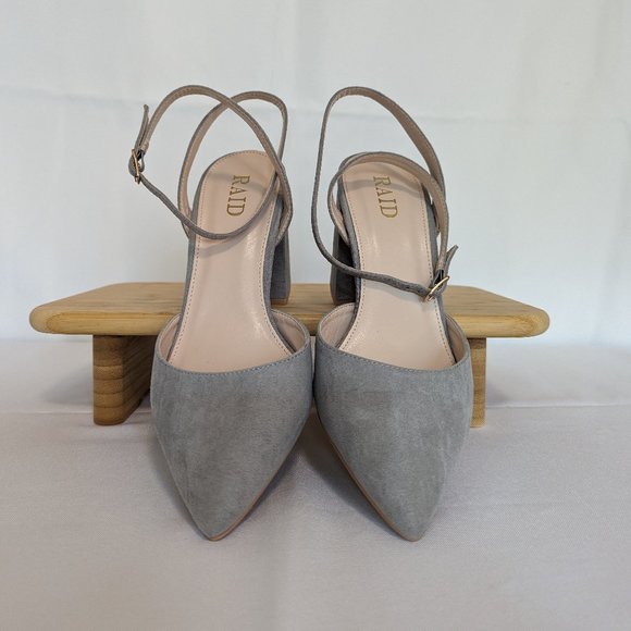 RAID Neima Gray Block Heels - Wide Fit - Picture 3 of 6